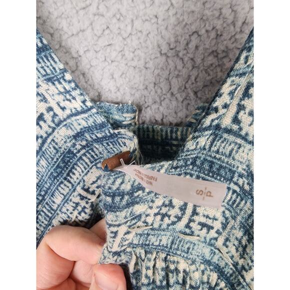 Free People OB397615 Sac Magique Indigo Combo Print Midi Dress w/Pockets Sz S - Picture 3 of 9